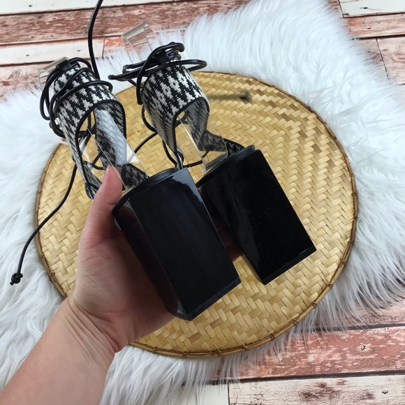 NWT zara block heel sandals lace up - Picture 5 of 7